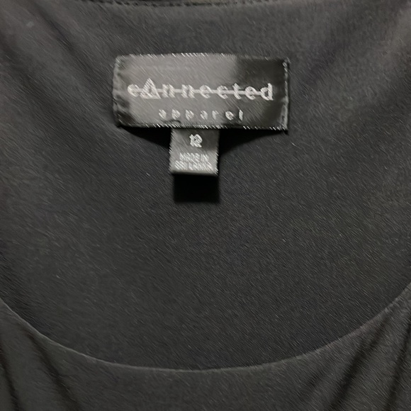 CONNECTED Apparel. Size 12 Black and Khaki vertical panel design dress. - Picture 2 of 3